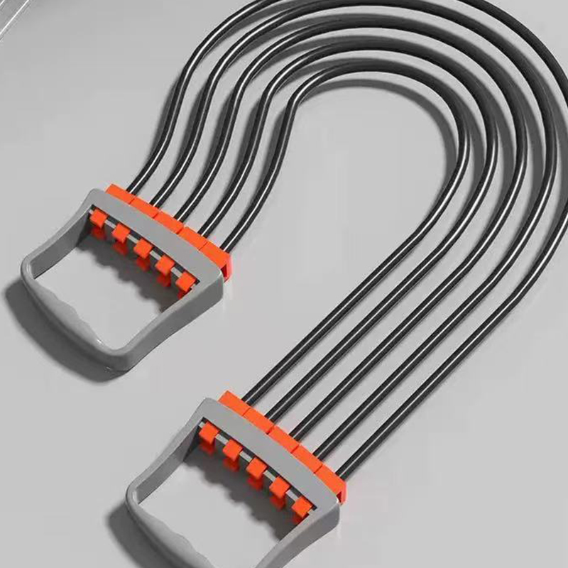 多功能扩胸拉力器(30-150磅可调)弹簧拉力绳弹力带扩胸器 1个高清大图