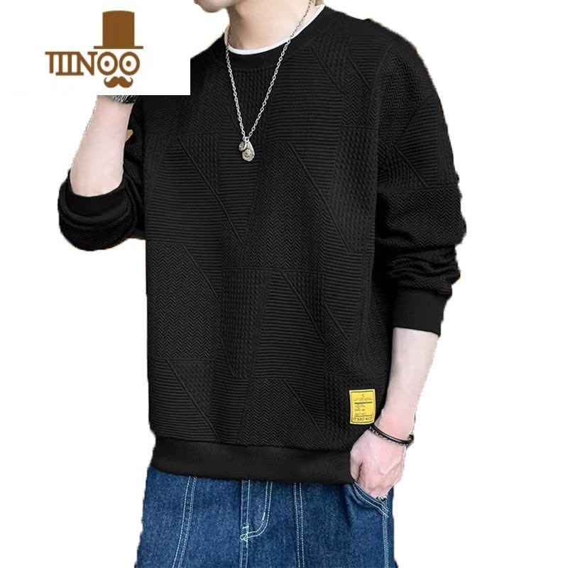 YANXU长袖T恤卫衣男士款青少年长袖圆领衣服男款上衣百搭休闲外穿图片