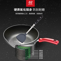 苏泊尔麦饭石色不粘煎炒两用煎锅小炒锅无油烟牛排煎锅烙饼煎蛋平底炒锅可立盖手柄电磁炉通用款锅具EC30WAP01 30CM