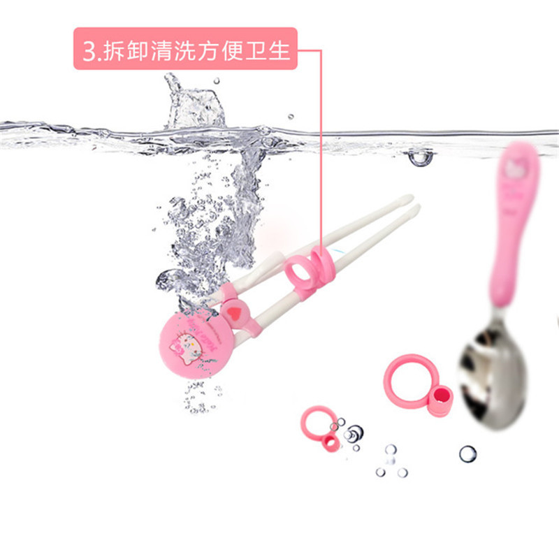 凯蒂猫(HELLO KITTY) 筷子勺餐具组HLKO-3298C不锈钢汤勺pp材质筷子可拆卸易清洗儿童男宝女宝便携餐具