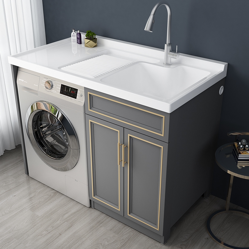定制太空铝闪电客阳台洗衣机柜子组合一体洗衣洗漱台池伴侣洗手洗脸盆