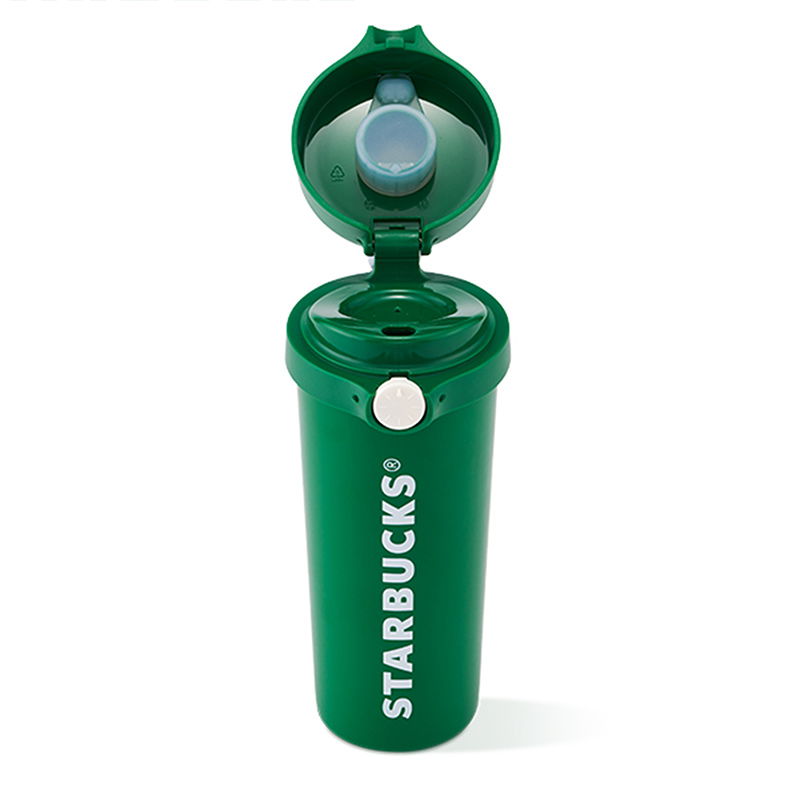 星巴克 11142994 单手操作不锈钢保温杯绿色473ml 保温杯 (计价单位：个) 绿色高清大图