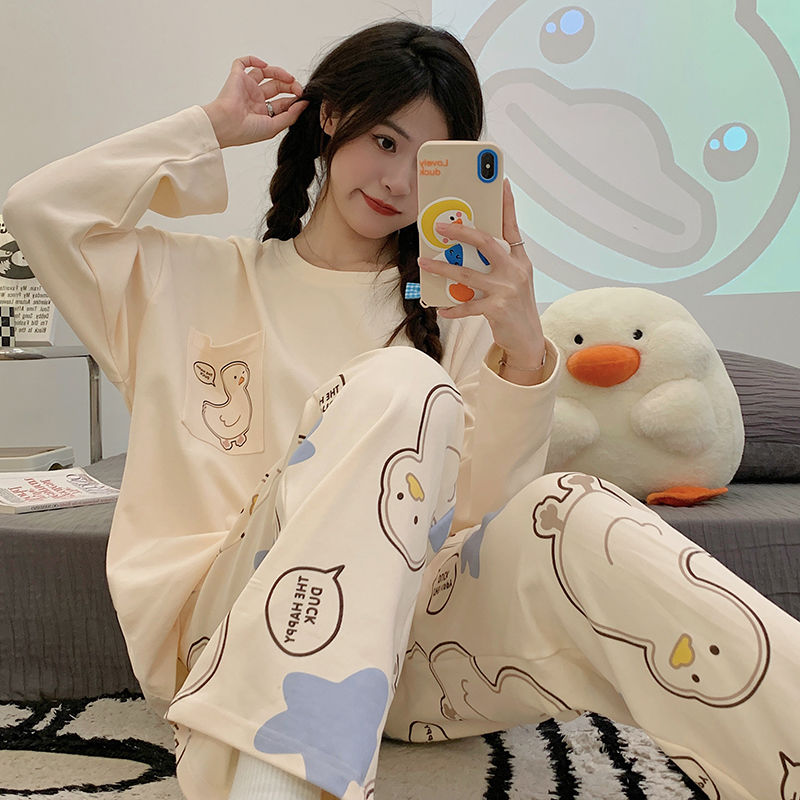高档睡衣女春秋季长袖2023年新款学生可爱家居服套装高清大图