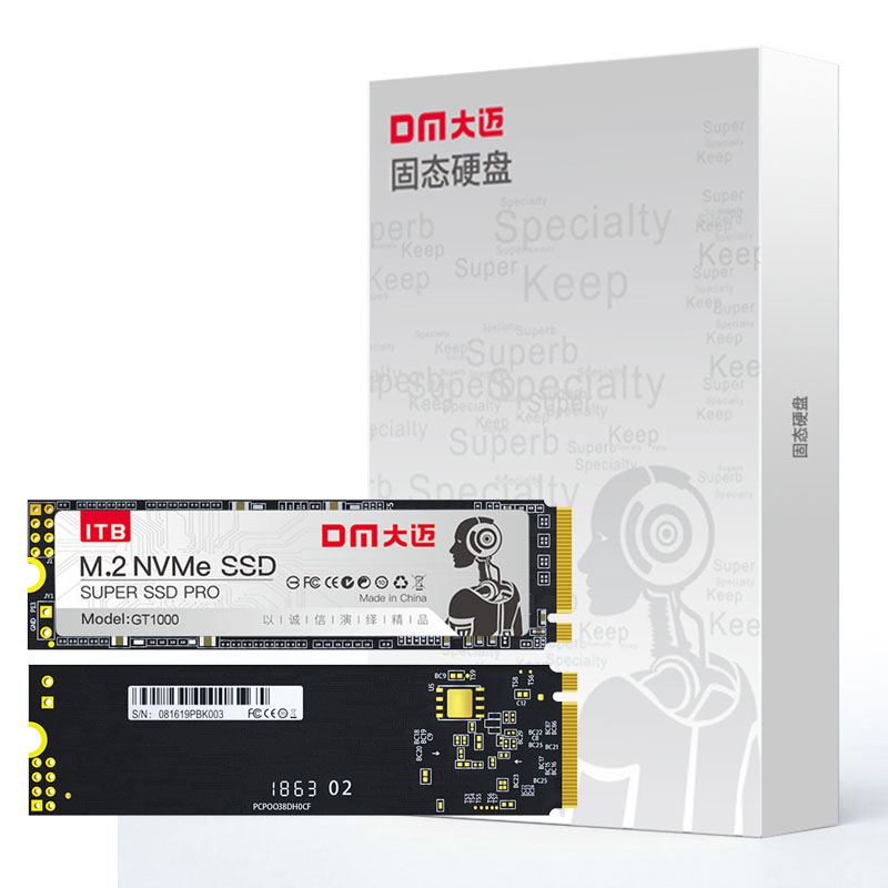 大迈(DM)GT1000-1TB M.2接口 2280NVME协议PCIE通道 SSD固态硬盘 (计价单位:个) 灰色