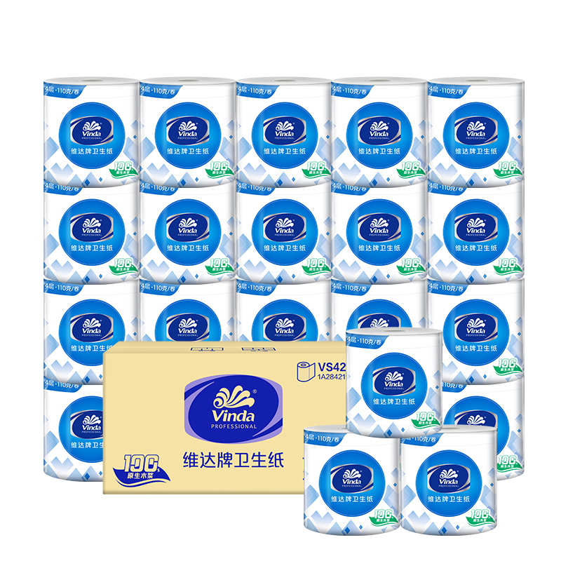 维达原生木浆卷纸 4层 110g/卷*24卷 VS4211(箱)高清大图