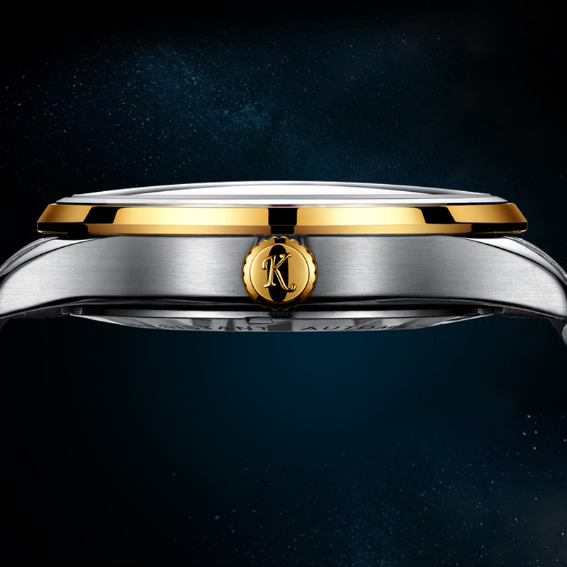 卡梭(KASSAW)手表男全自动机械表防水时尚商务男表精钢夜光双日历男士腕表K830G高清大图