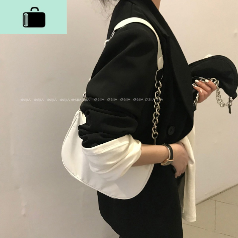 PPSHD韩系单品ins复古港味休闲腋下包链条包多背法斜跨包包2色女!NEW LAKE女士单肩包