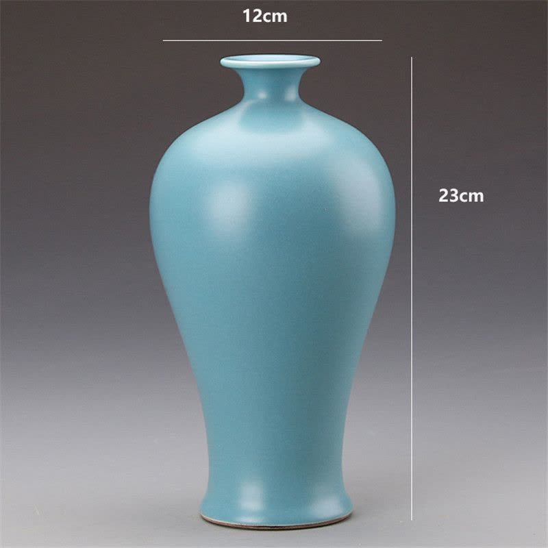 仿汝窑釉天蓝梅瓶精品仿古瓷器收藏品景德镇古董瓷器古玩复古摆件【价格