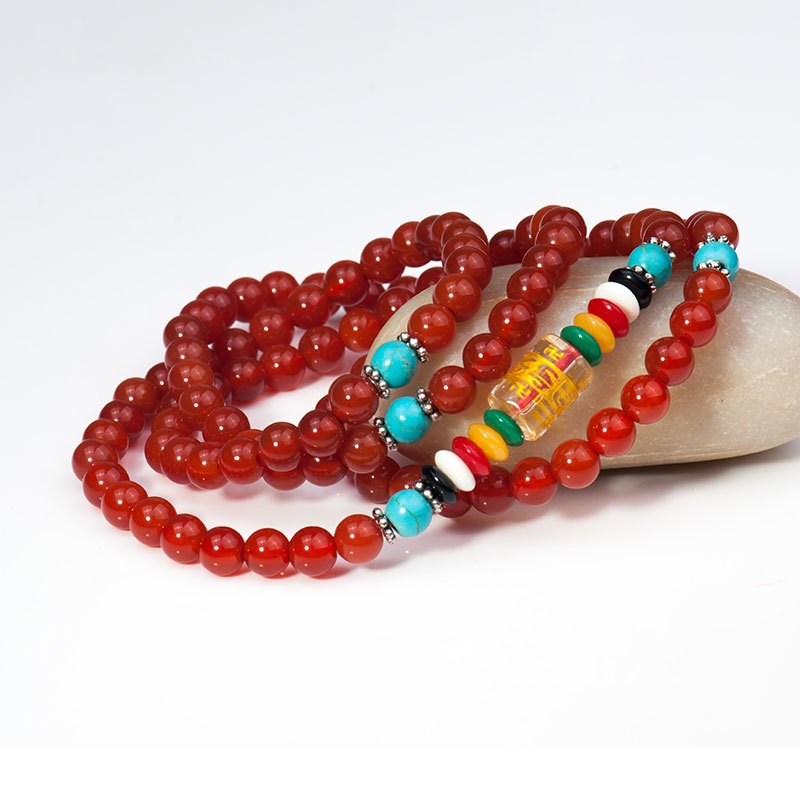 梦克拉玛瑙手链女多圈四圈手链浮云