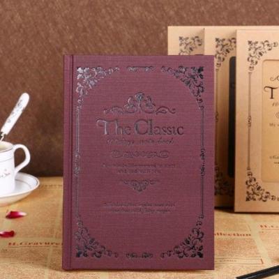 笔记本本子超厚创意复古风记事本女日记本大学生学习用品本子批发 精品[酒红]128张