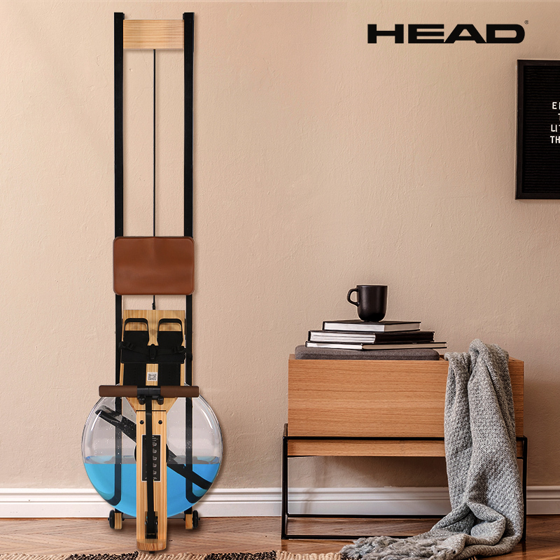 海德(HEAD)WR518 划船机 松木实木水阻划船器家用室内有氧健身器材划艇机自带蓝牙模块可连接APP