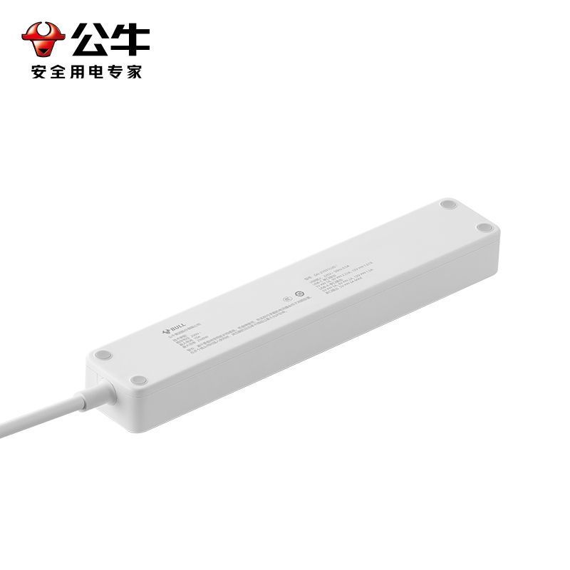 公牛(bull)GN-Z1031U20T晨雾白全长1.8米大学生宿舍开学习插座多功能快充usb多孔延长线超薄插排