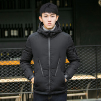 唐狮冬装羽绒服男青少纯色短款修身连帽外套