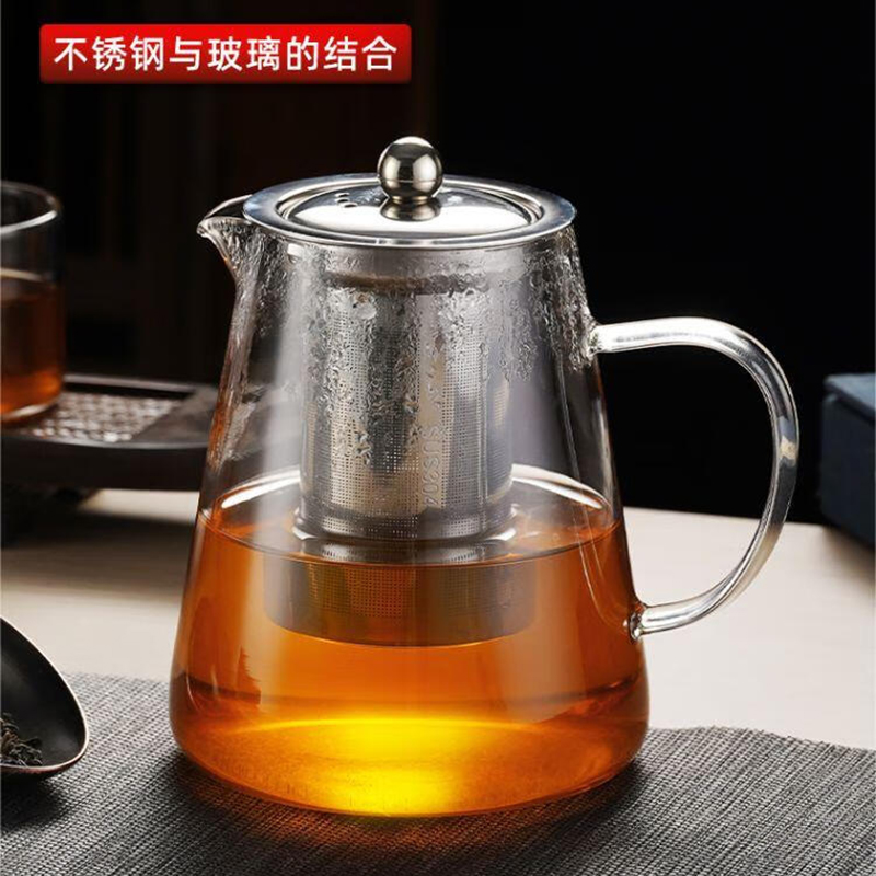 谦星 Z-231218860 玻璃泡茶壶茶水分离杯煮茶器茶具 单壶950ml三角壶 1个 (个)高清大图