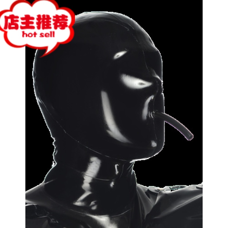 乳胶全包头套阳具口塞深喉sm套装狗奴调教男奴女奴窒息狗头套gay欢乐