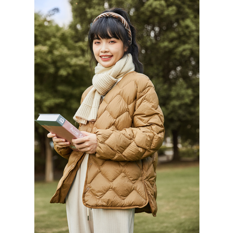 [直降价237元]唐狮冬季新款鸭绒轻薄羽绒服女短款内胆保暖秋冬美拉德外套