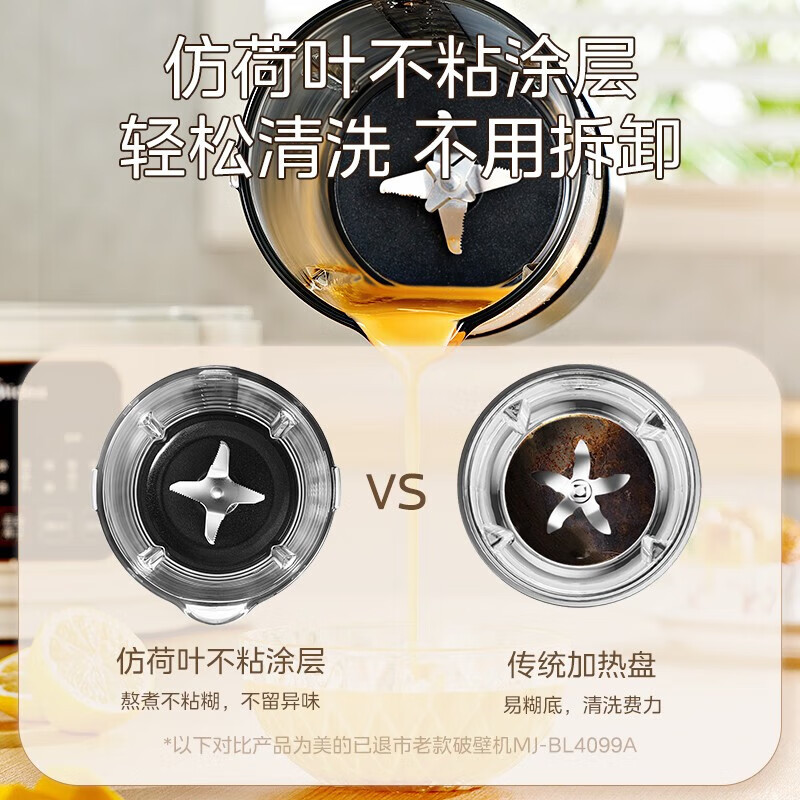美的(Midea) 破壁机家用豆浆机低音全自动免煮五谷杂粮料理机安睡智能辅食机隔音罩降噪榨汁机早餐机 MJ-PB40ST高清大图
