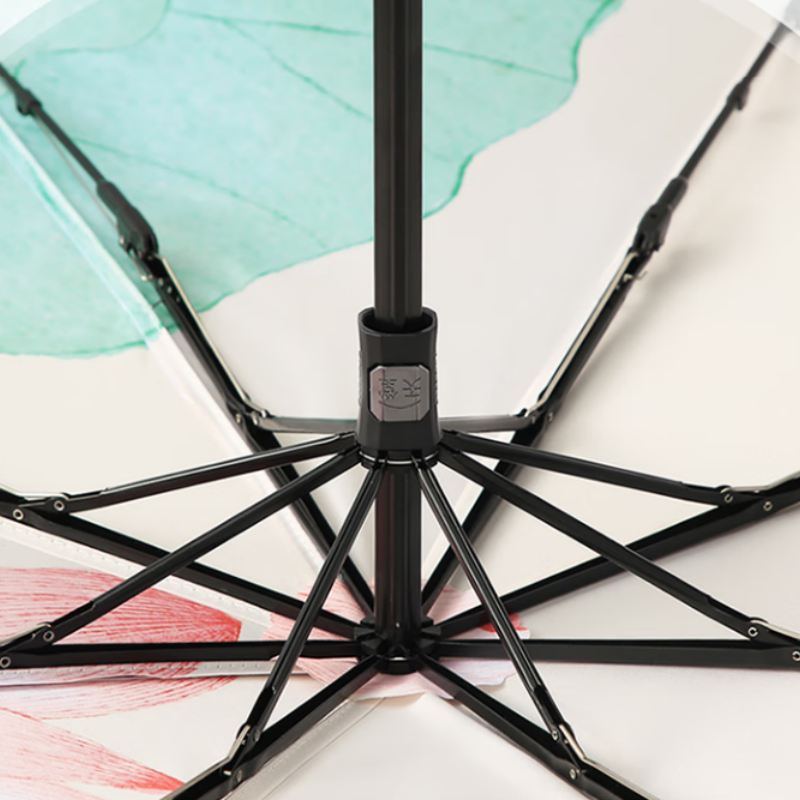 天堂防紫外线三折夏荷8K双层防晒轻巧黑胶户外遮阳太阳伞晴雨 伞下98CM高清大图