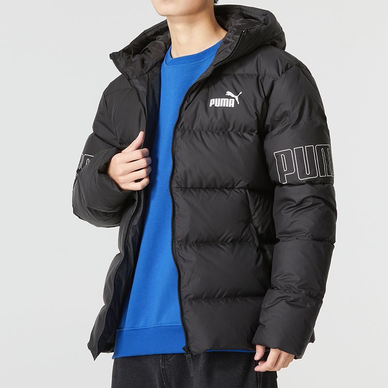 彪马(PUMA)羽绒服男装新款加厚保暖羽绒外套防风防寒连帽羽绒服676032-01 ZP