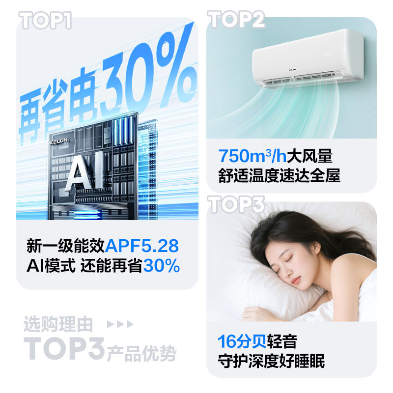 [海信出品]科龙KELON空调静省电空调 大1匹空调 新一级能效 壁挂式冷暖空调 智能 除湿空调 柔风感26GW/QS1高清大图