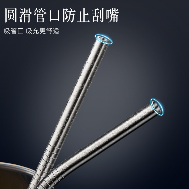 莱柏顿纯钛吸管非一次性便携食品级饮料吸管可重复用环保金属非不锈钢粗高清大图