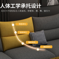 兰秀家居 北欧轻奢科技布艺沙发现代简约大小户型网红撞色沙发经济型家具