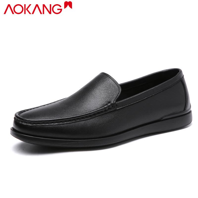 奥康男鞋春秋季商务休闲鞋男士豆豆鞋懒人驾车皮鞋正品图片