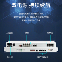博扬 综合业务电话光端机 4路E1+8路电话+4路百兆以太网物理隔离 单纤60km机架式 1对价BY-8P4E4Fv