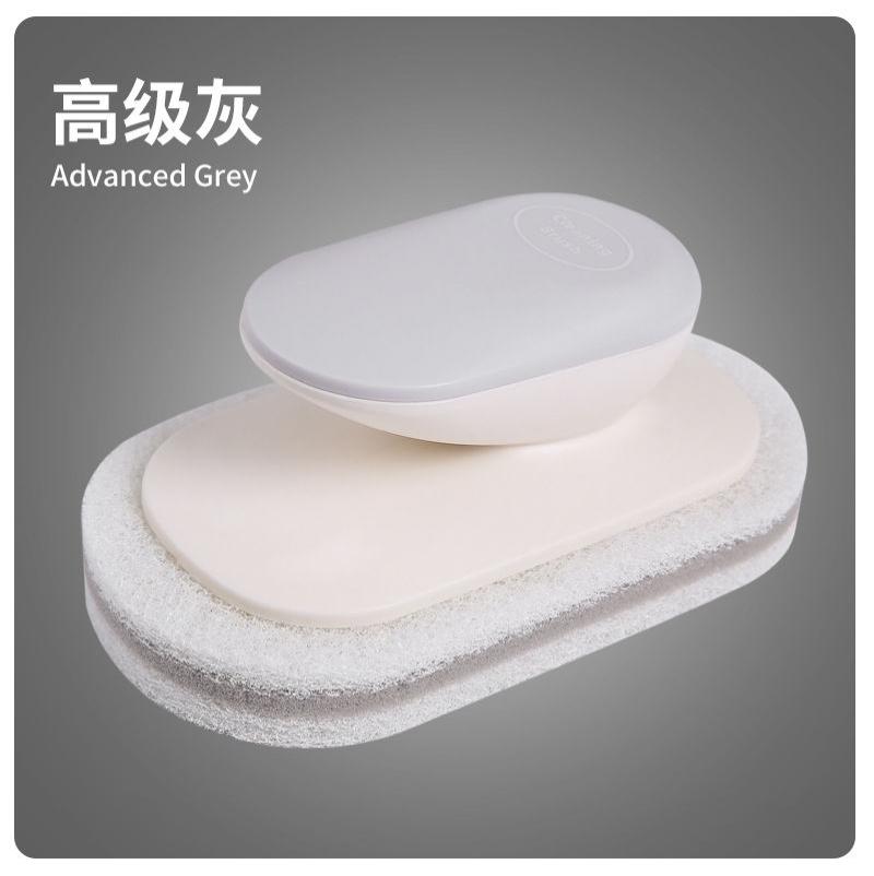 手柄海绵水槽沥水水龙头厨房清洁刷--银质灰;1个