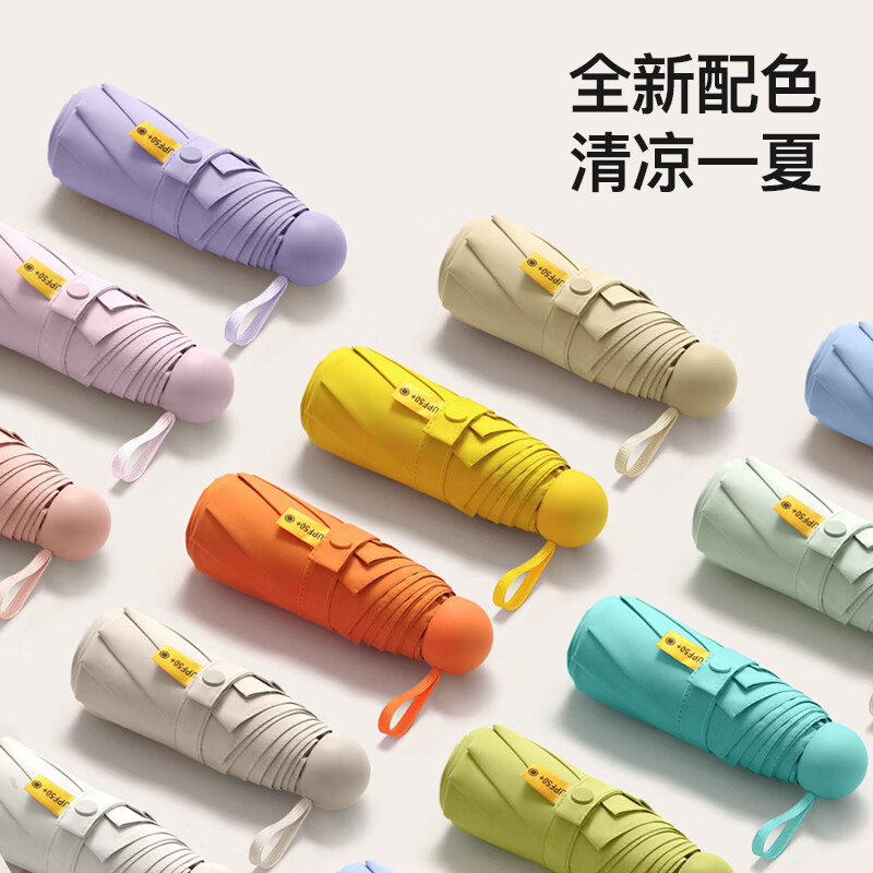 美度(MAYDU)五折6骨遮阳伞防晒防紫外线女晴雨两用M555 黑色/把高清大图