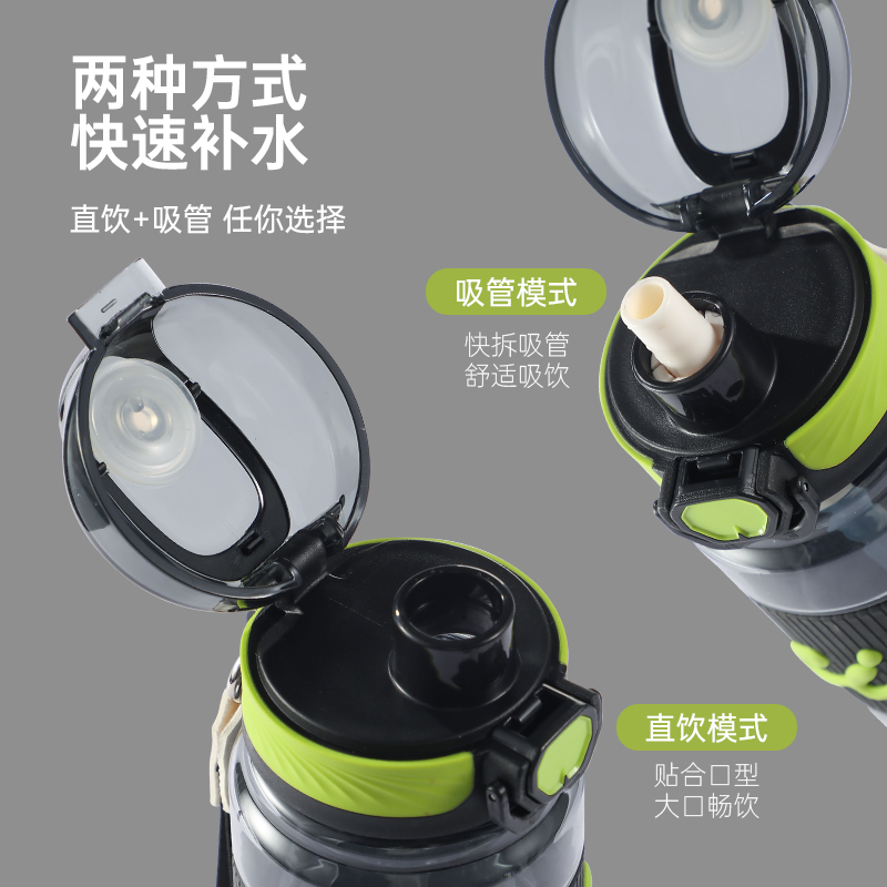 希乐(cille)运动水杯大容量tritan材质男女学生健身塑料吸管杯户外便携杯子高清大图