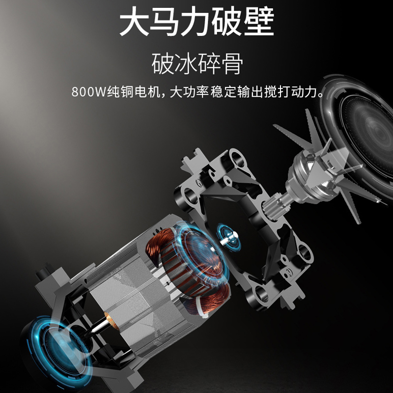 美的(Midea)破壁机MJ-PB80Easy215 八叶8刀 辅食调理全自动预约料理豆浆搅拌果汁机1.75L