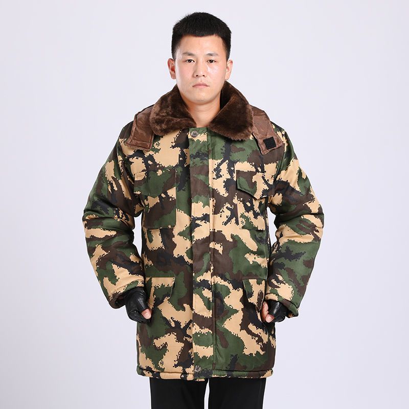 冬季迷彩棉服大衣加绒加厚劳保干活工地男士工装工作服棉大衣外套莎丞