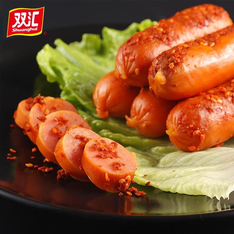 双汇(Shuanghui) 香辣香肠480g(32gx15支) 香肠休闲火腿肠热狗台式肉类零食小吃烧烤肠图片
