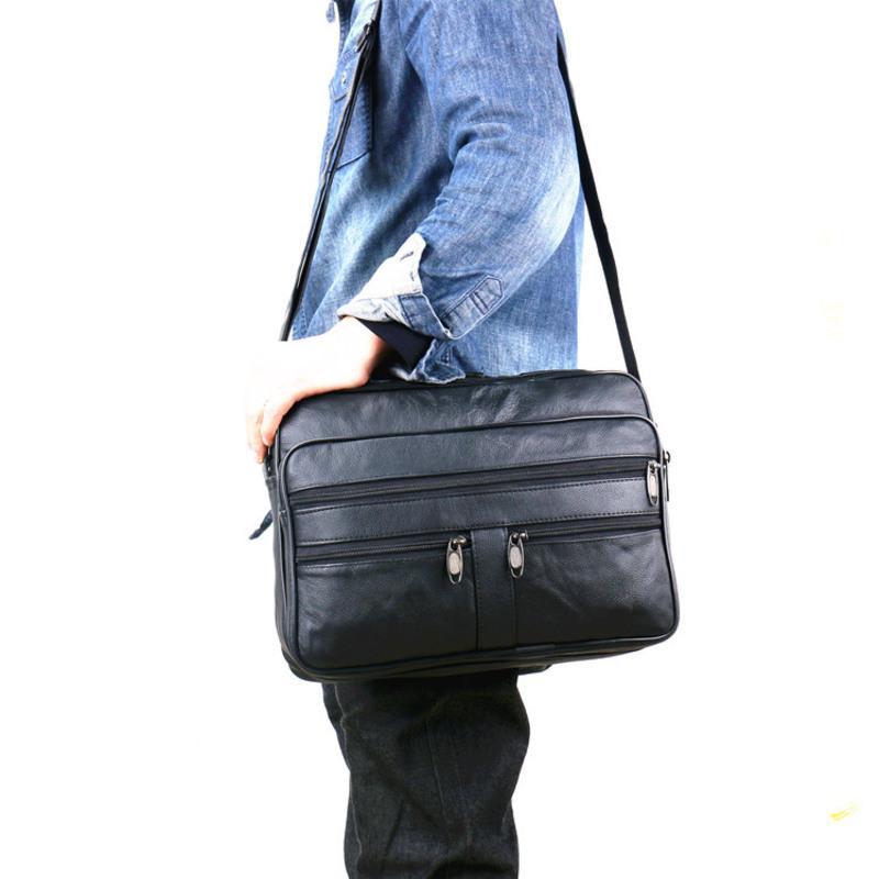 大容量爸爸中老年包真皮男包羊皮旅游包单肩斜跨包
