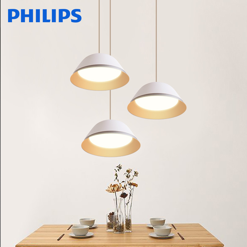 飞利浦(PHILIPS)LED吊灯 三头现代简约灯具餐厅卧室客厅 三档调光餐吊灯 Philips吊顶逸宁