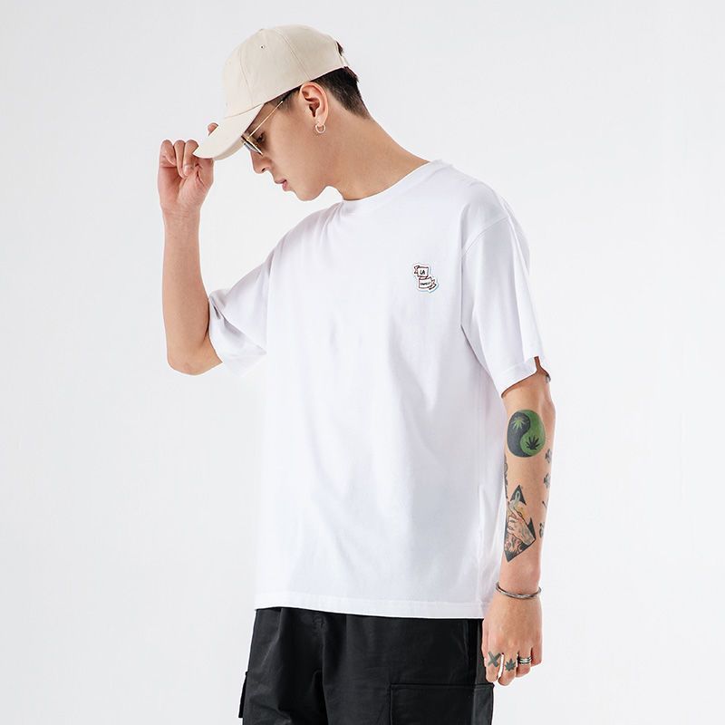 homme2021男新款短袖t恤韩版潮流宽松体恤纯棉半截袖ins上衣服 参数