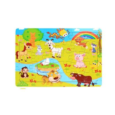 KID’S HOME TOYS 23398儿童拼图积木质宝宝男女孩2-3-4-5-6-7-8周岁益智力早教卡通玩具