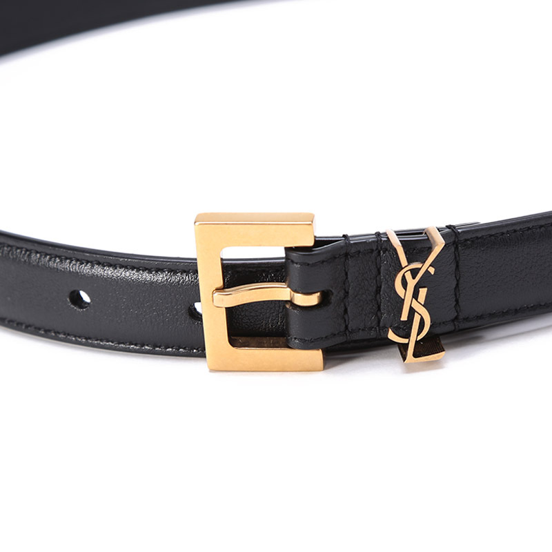 圣罗兰saintlaurent女士牛皮革monogram针扣式皮带腰带554465boo0w