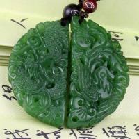 和田玉碧玉龙凤配造型坠时尚男款女款项链锁骨链首饰品送女朋友七夕情人节礼物