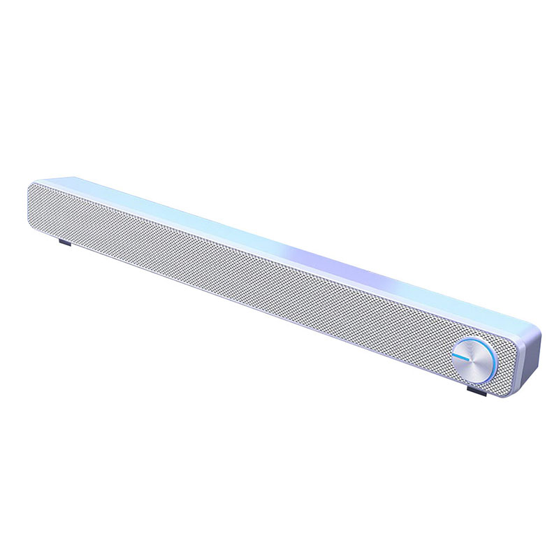 赛达V-195蓝牙音箱电脑音响台式家用笔记本小音箱低音炮USB长条迷你重低音大喇叭无线回音壁多媒体手机通用 蓝牙版 白色高清大图