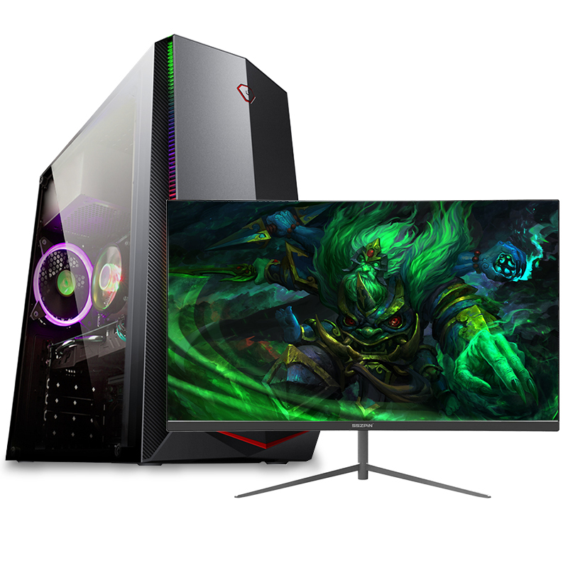铭能 十代i5六核/RTX2060独显/16G内存/512G固态 台式机 台式电脑 DIY组装机 组装电脑 家用办公电脑主机 商务设计 组装机电脑 学生吃鸡 游戏电脑+24英寸全套