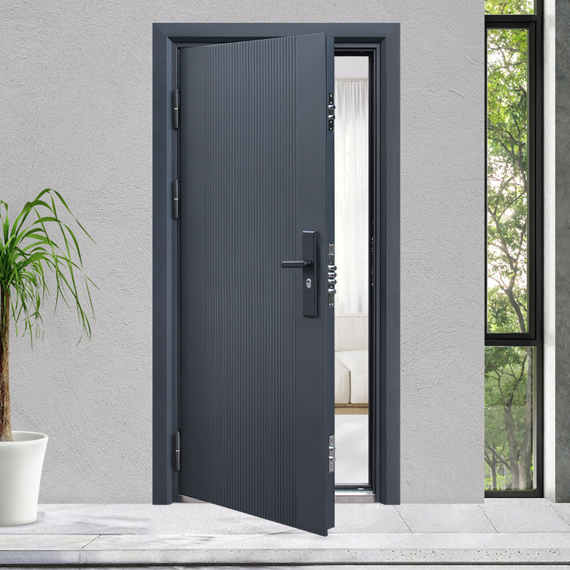 防盗门入户门带气窗室内房门通风亮窗钢质农村进户门外工程单开门