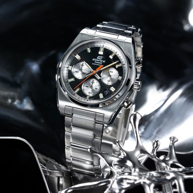 卡西欧旗舰店手表男正品Edifice限量商务简约三针蓝宝石镜面钢带防水男士电子日韩石英表 男EFB-730D图片