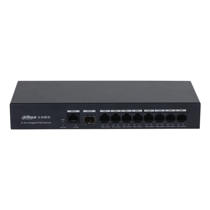 dahuaDH-S3000C-8GT1GT1GF-NTYA 10口低功率千兆PoE交换机黑色