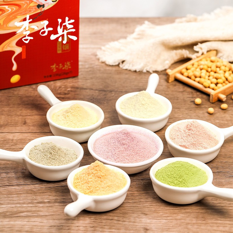 李子柒豆嬢嬢七彩豆浆粉速溶原味七色早餐冲泡大豆家用小袋196g