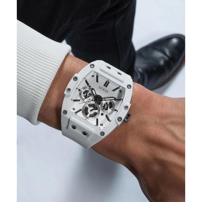 GUESS女士欧美风石英表黑色镂空机械盘硅胶带防米生活水高清大图