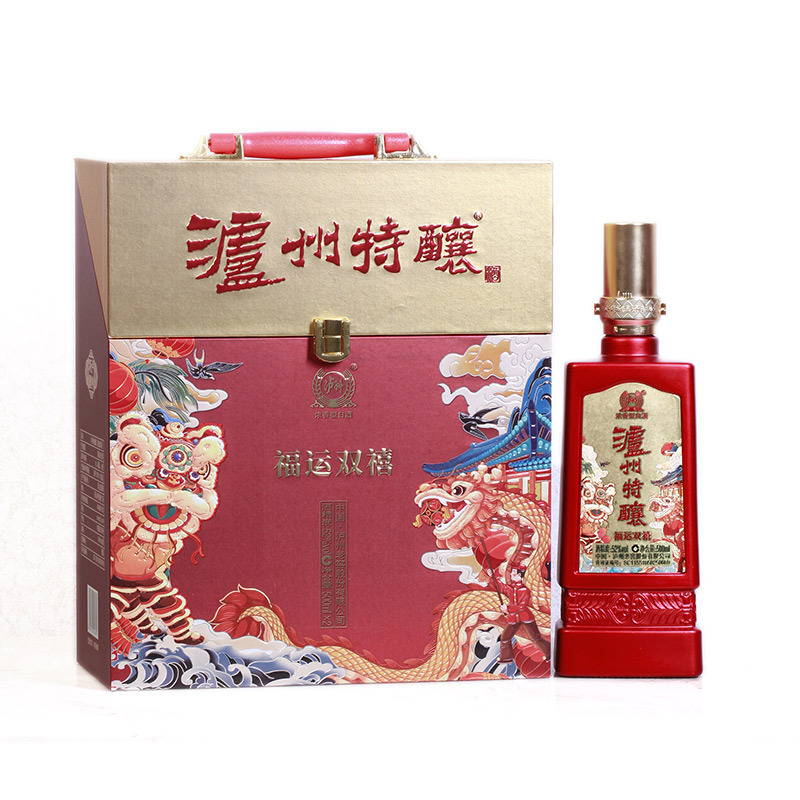 泸州老窖 泸州特酿酒 福运双禧 52度500ml浓香型白酒 双瓶礼盒装过年礼物拜访送礼
