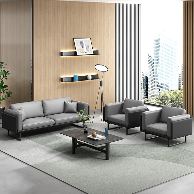 臻远ZYJJ-80177 简约办公沙发洽谈接待沙发休闲沙发组合 西皮三人位高清大图