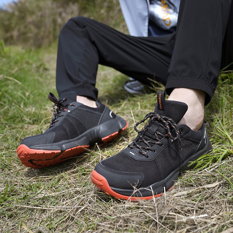 探路者男鞋夏季网布透气户外鞋男春夏防滑耐磨轻便户外徒步鞋男式运动户外防撞轻量徒步登山鞋